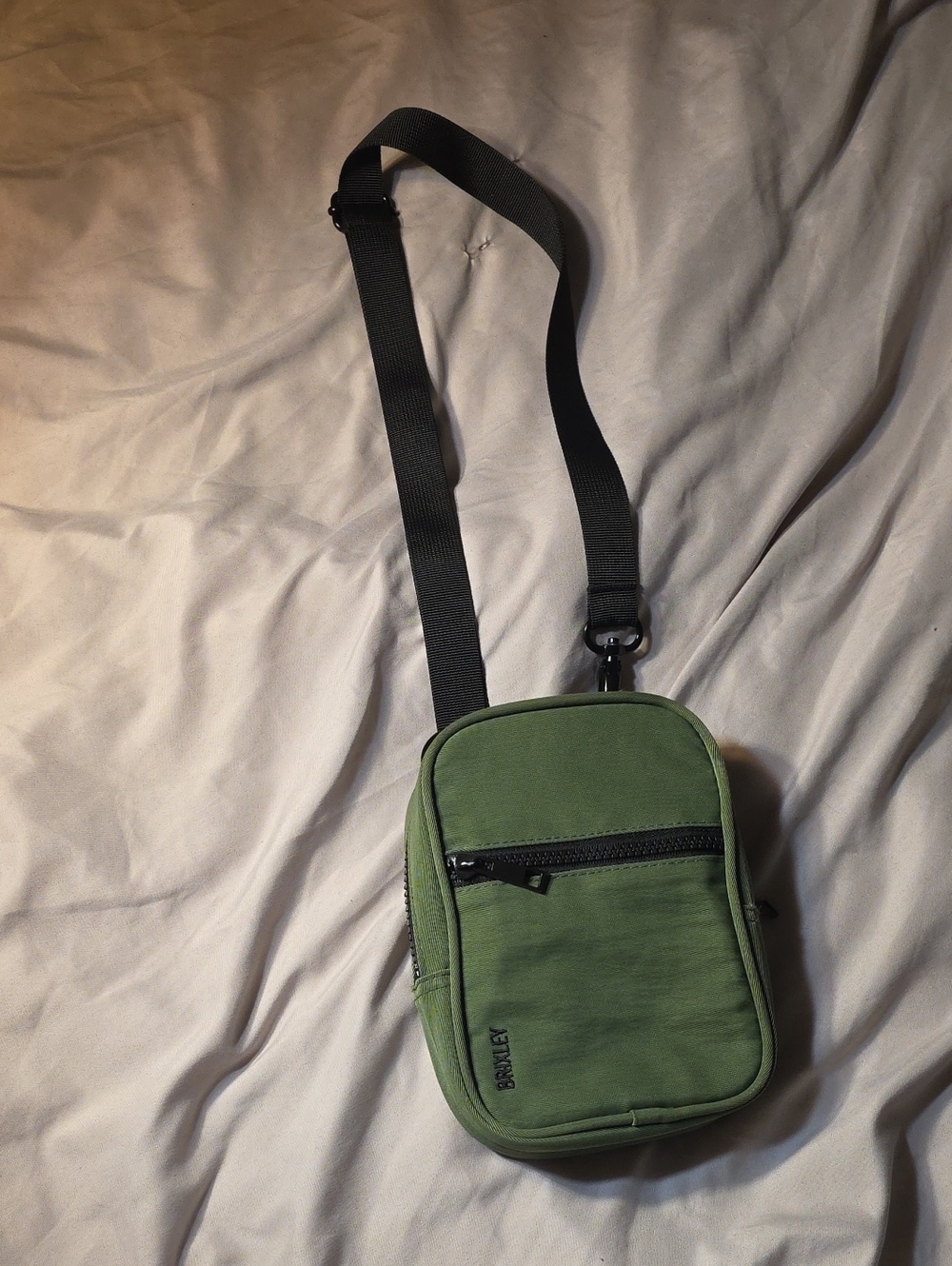 Unbranded Olive Green Mini Crossbody Bag with Front Zip